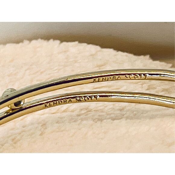 Kendra Scott Gold Tone Crystal Bangle Bracelet Jewelry Dainty Sparkling - Picture 7 of 9